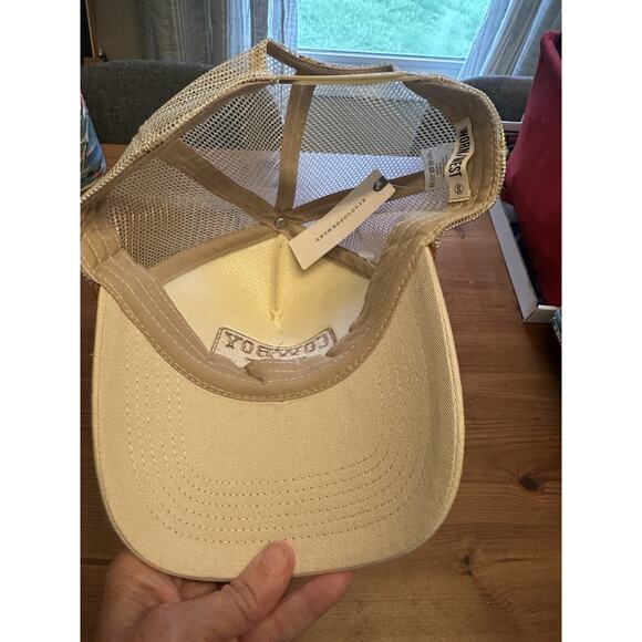 Anthropologie Baseball Hat Cowboy Trucker Hat Snapback New With Tags Crème - Picture 5 of 7